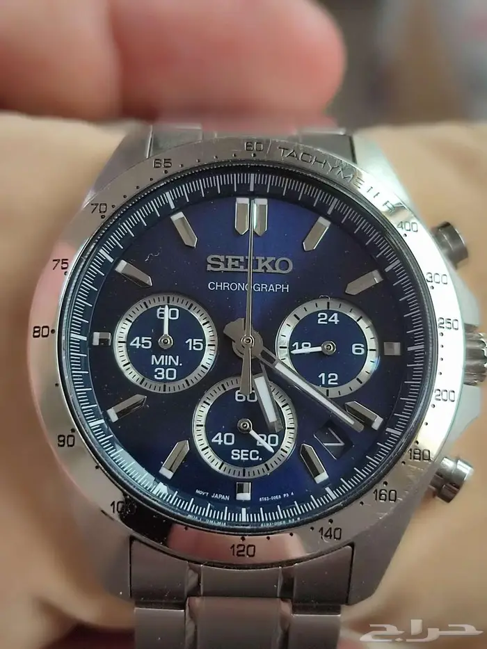 سايكو كرونوجراف Seiko Chronograph QZ Blue dial 8T63-00D0 9