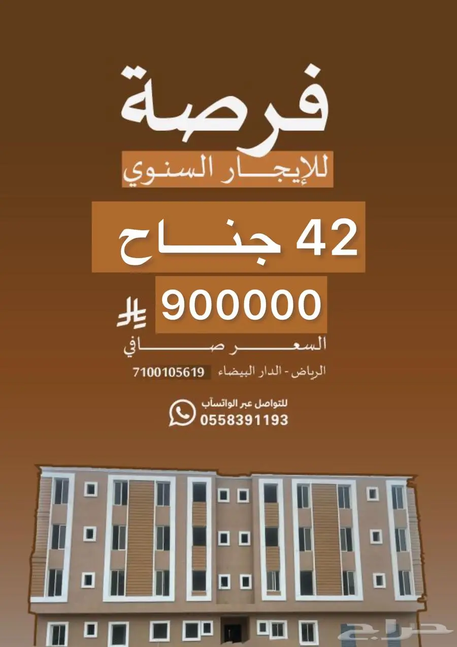 فرصة استثمارية 42 جناح للإيجار 0