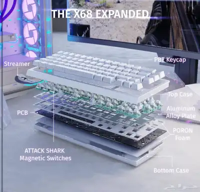 كيبورد اتاك شارك 68x he ا Attack Shark 68HE Keyboard 7