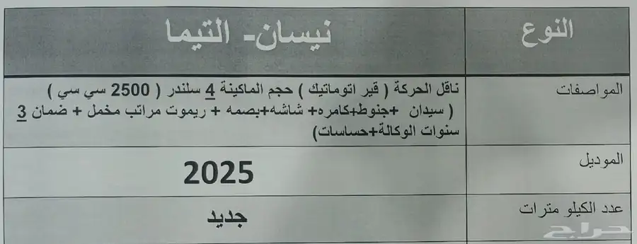 نيسان التيما s استاندر 2025 جديده 6