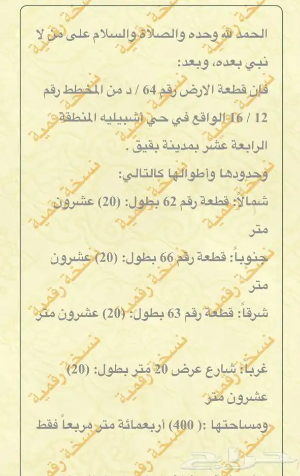 للبيع ارض في اشبيليه الرابعة عشر بقيق 3
