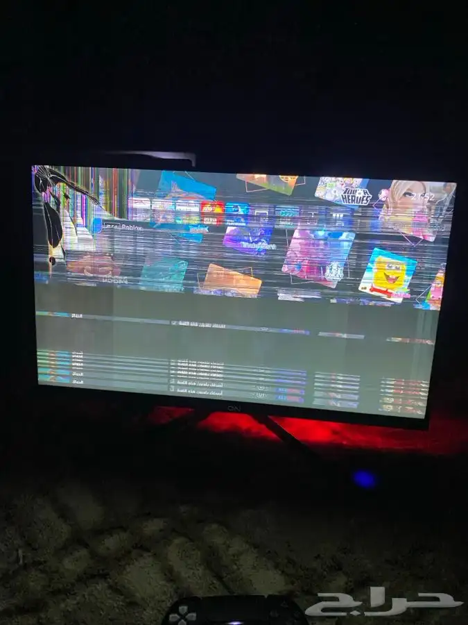 شاشة قيمنق فيه كسر يتعدل في محل ا شاشة 1