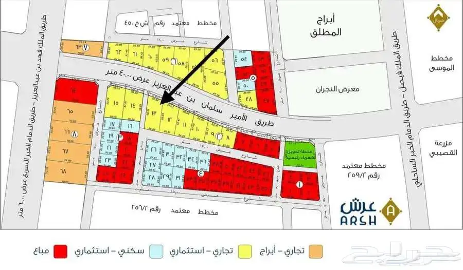 ارض تجاريه للبيع الخبر البندريه 0