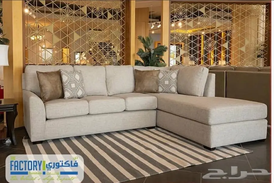كنب امريكي زاوية حرف L من ذي فاكتوري 0