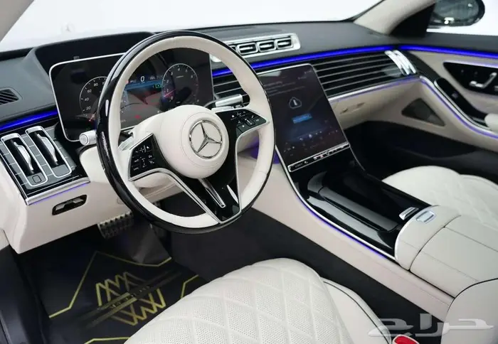 مرسيدس S 500 موديل 2025 أصفار خليجي رمادي فاتح أبيض 7