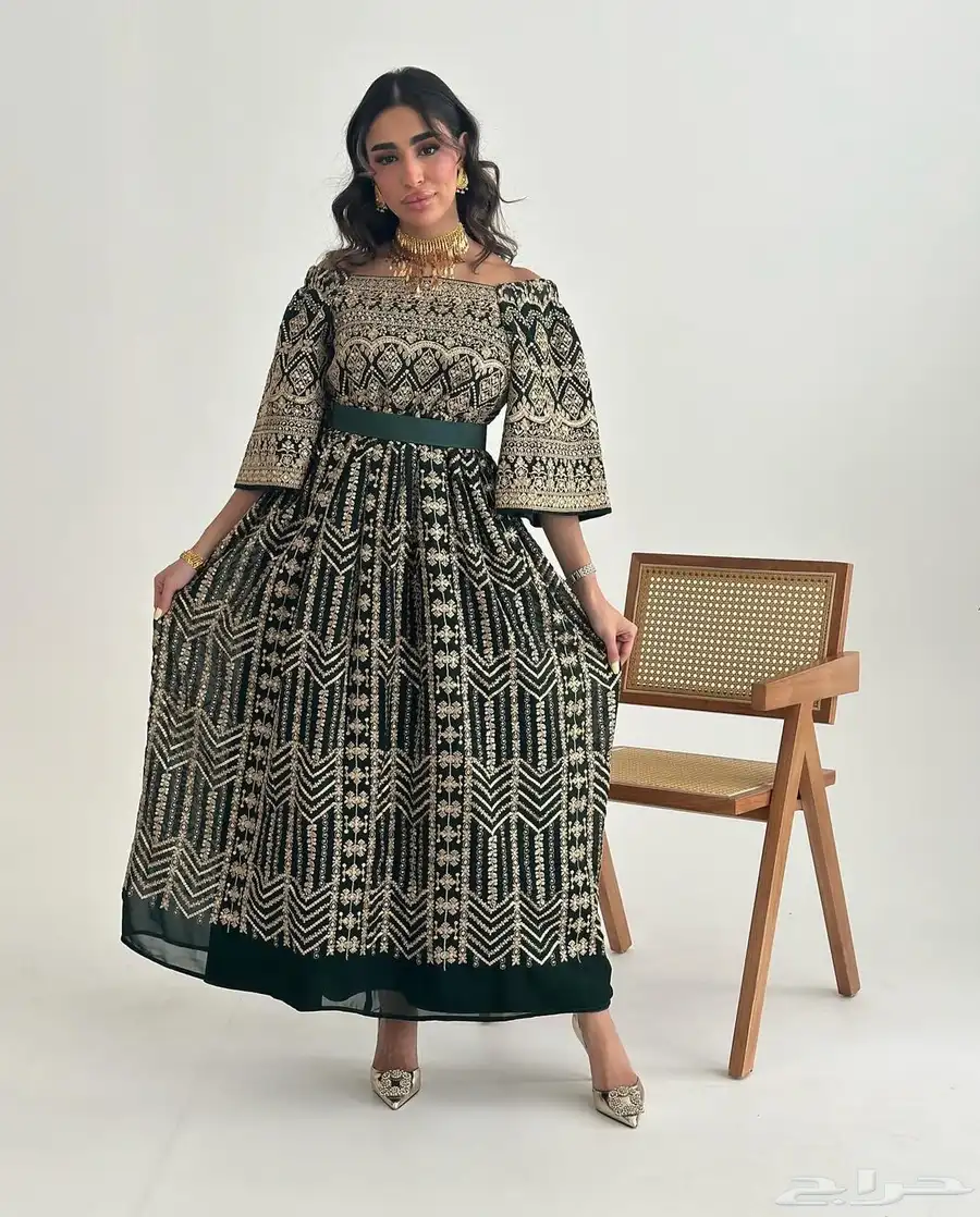 فستان شعبي  فستان أنيق  فستان ليلة الحنة  جلابية  غمره 0