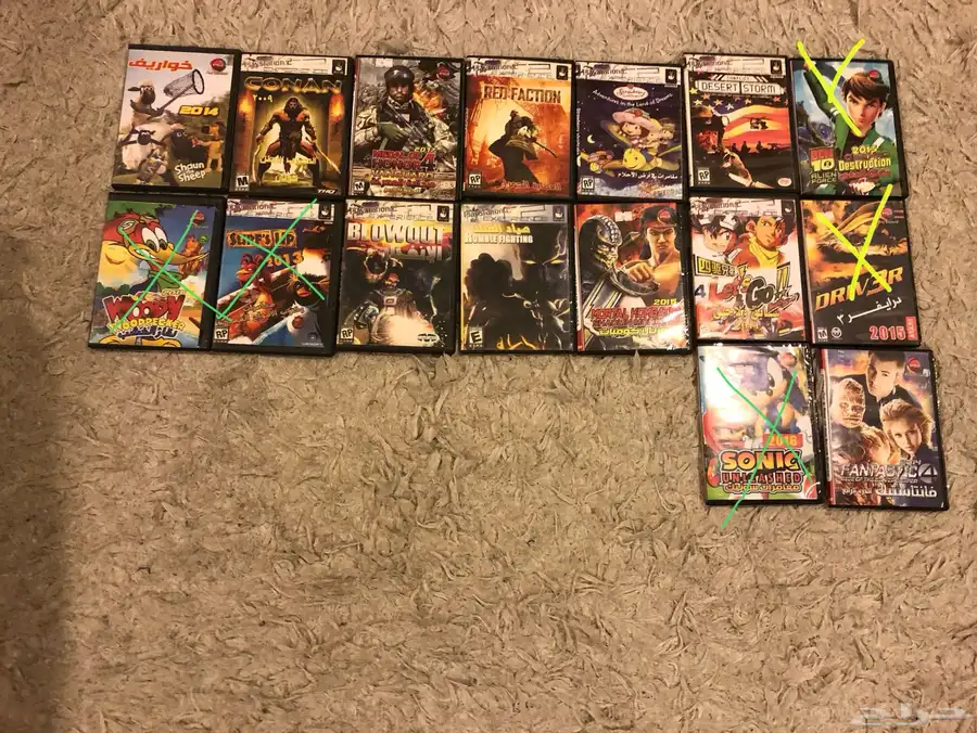 للبيع أشرطة بلايستيشن 1 2 3 4 PSP Xbox one  Xbox 360 4