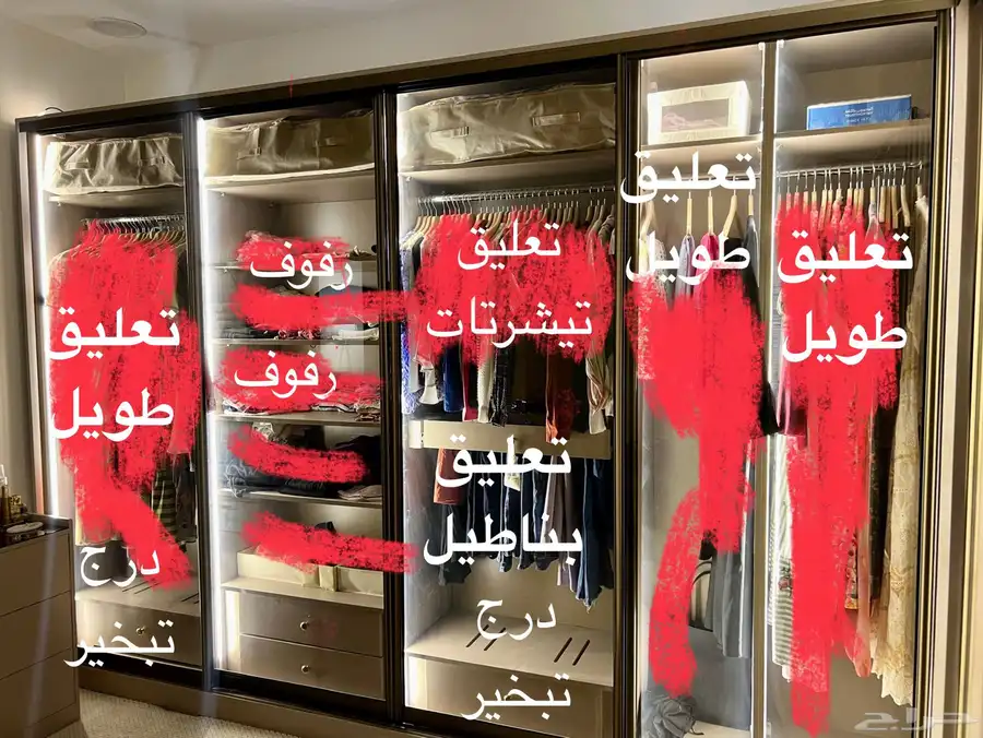 دولاب ملابس باب سحب من زجاج (الخزائن المبتكرة) 3