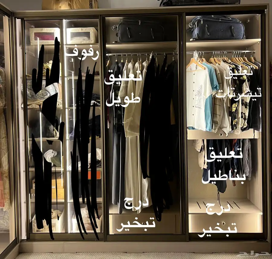 دولاب ملابس باب سحب من زجاج (الخزائن المبتكرة) 0
