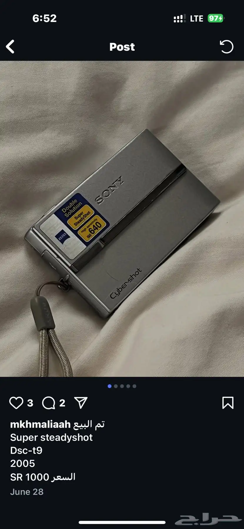 ألي يبي يبدل كاميرا Super steadyshot Dsc-t9 ب Sony zv-1f 1
