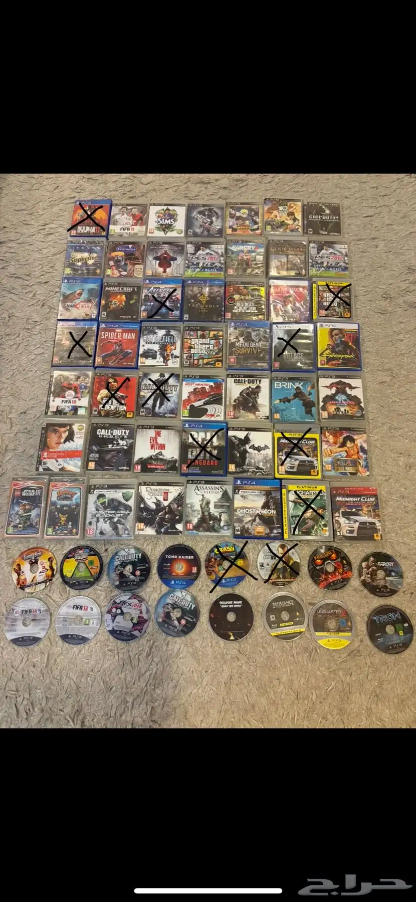 للبيع أشرطة بلايستيشن 1 2 3 4 PSP Xbox one  Xbox 360 0