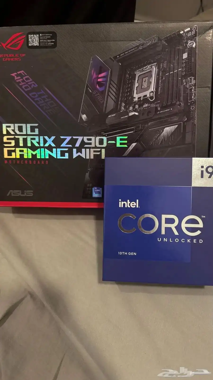 للبيع معالج i9 13900k مذربوردAsus z790-e gaming 0