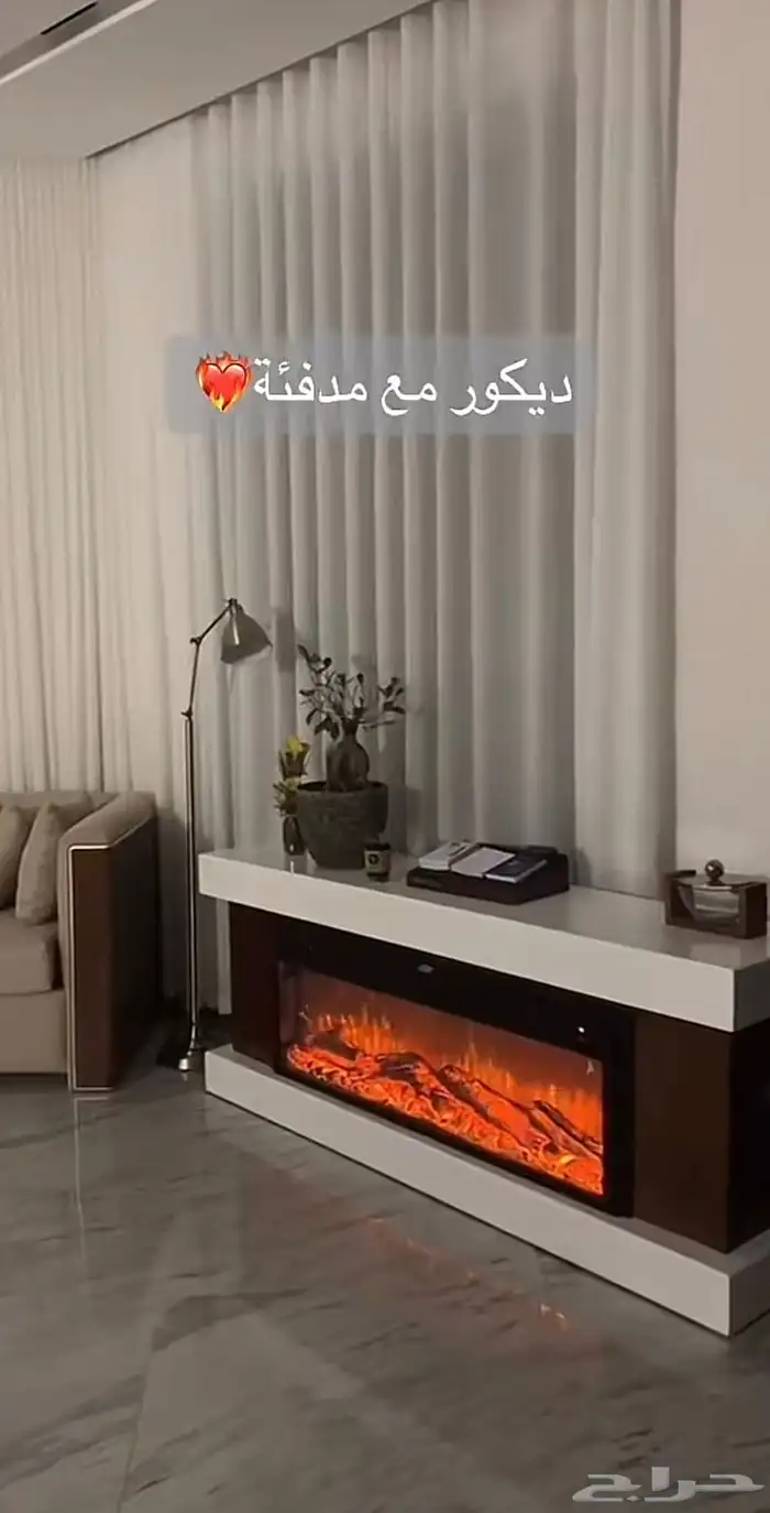 ديكور مع مدفئه 0