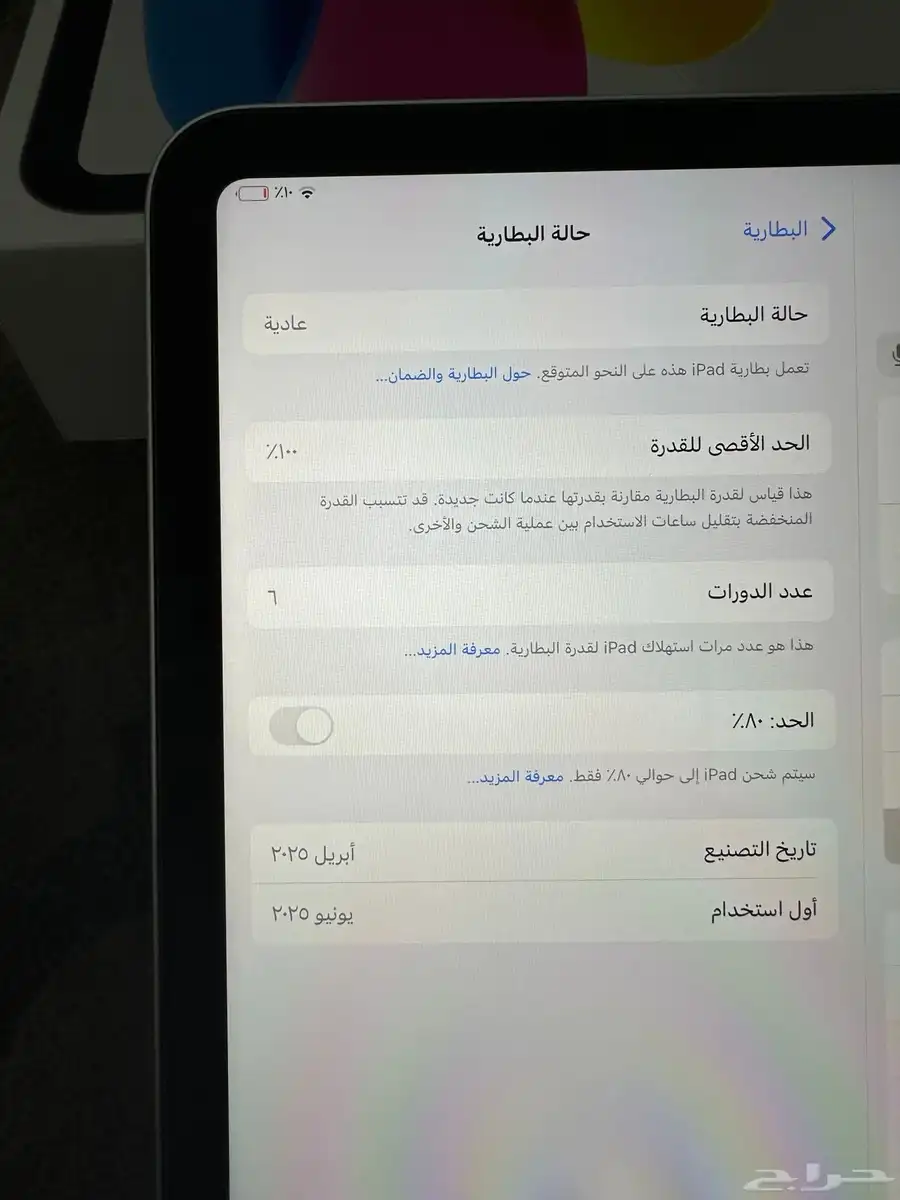 جيجا 256 (A16) الجيل 11 iPad 1