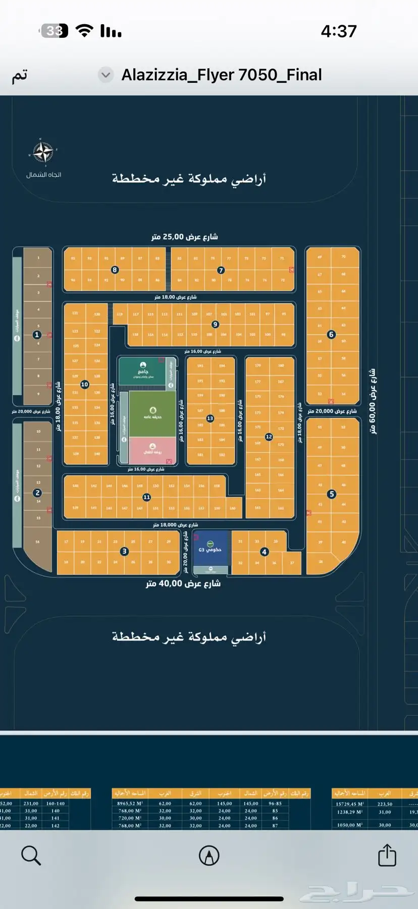 للبيع ارخص اراضي بمخطط كامل خدمات حي الامواج بعزيزية الخبر 1