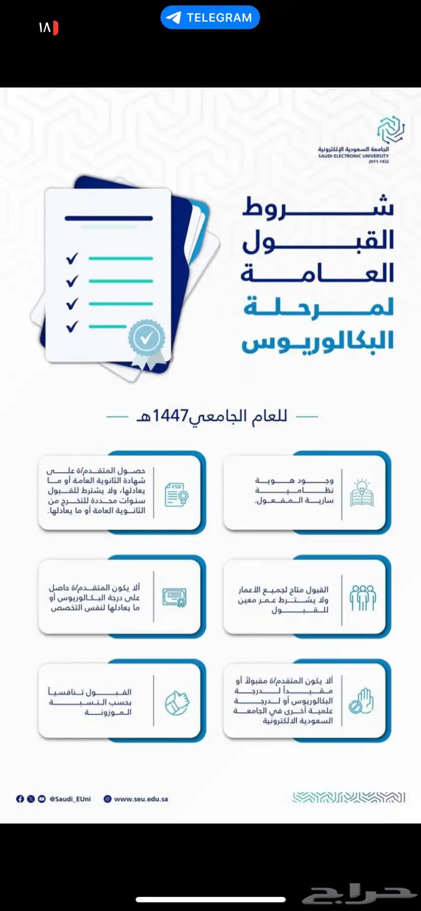 تسجيل الجامعه السعوديه الالكترونيه 1