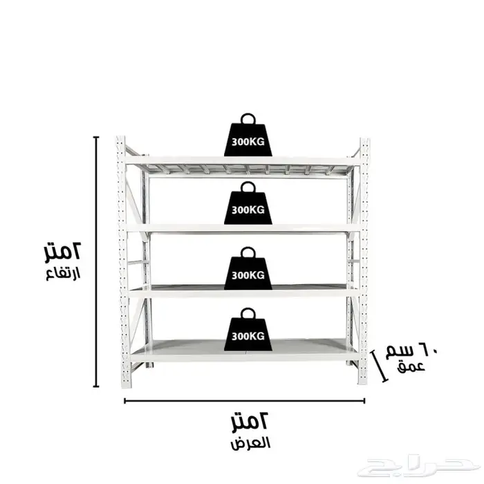 رفوف تخزين 60x200x200 سم 2