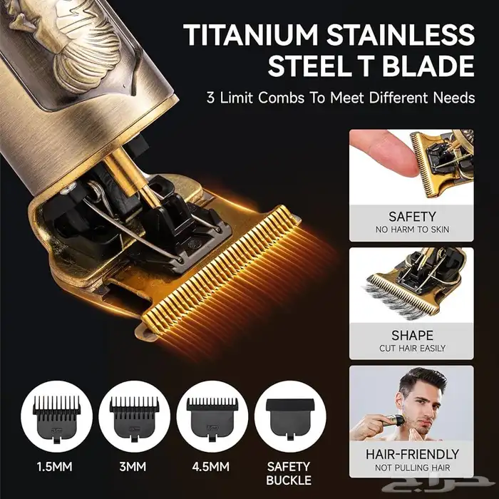 ماكينة حلاقة احترافية لاسلكية من شركة TEFONERمع شاشة LCD 5