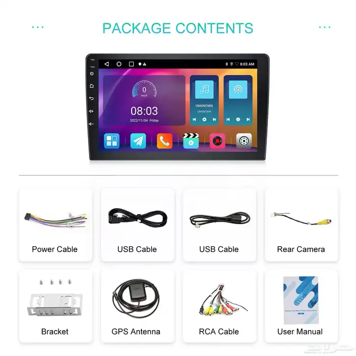 شاشة سيارة ايباد كبيرة 10 بوصة تركب على اغلب السيارات 3