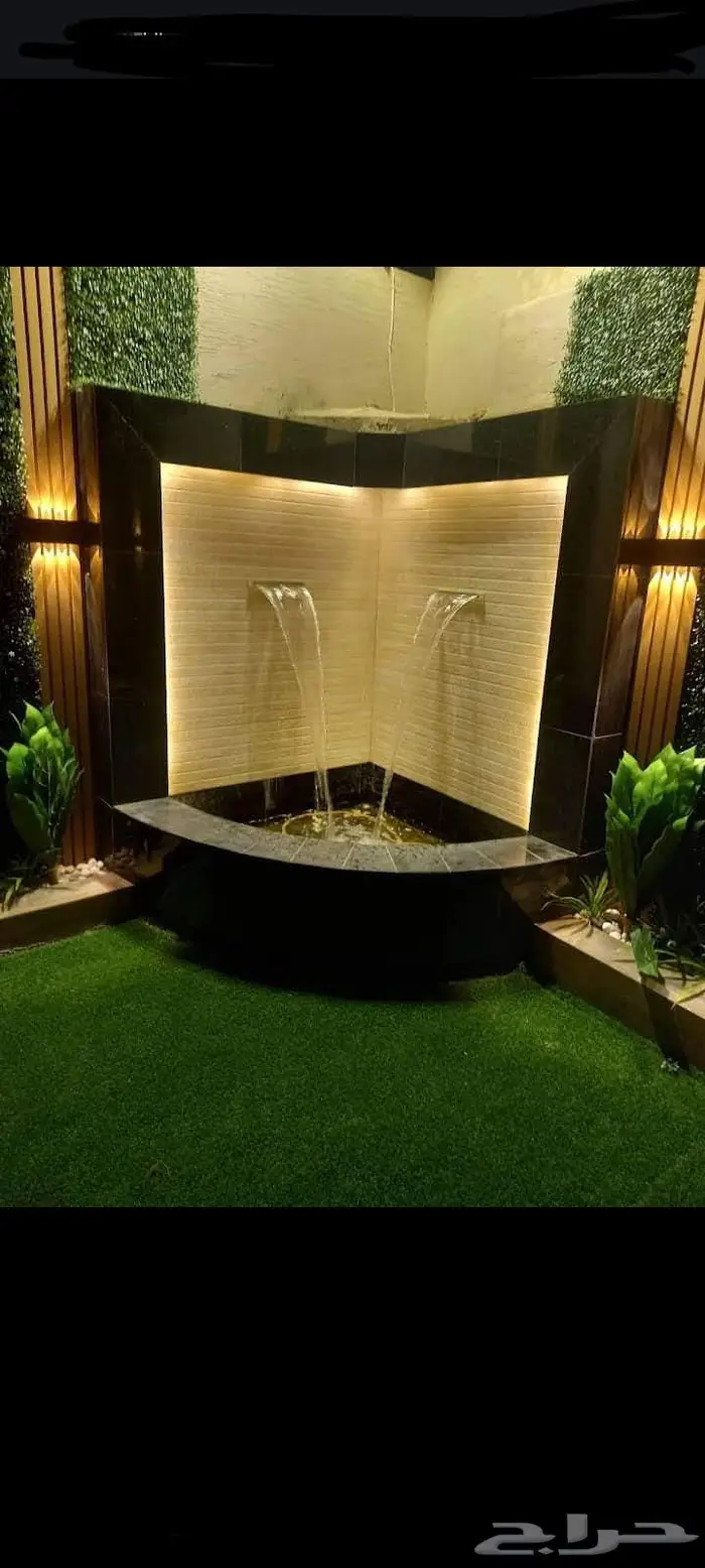 شلالات ونوافير مودرن وعشب جداري 8