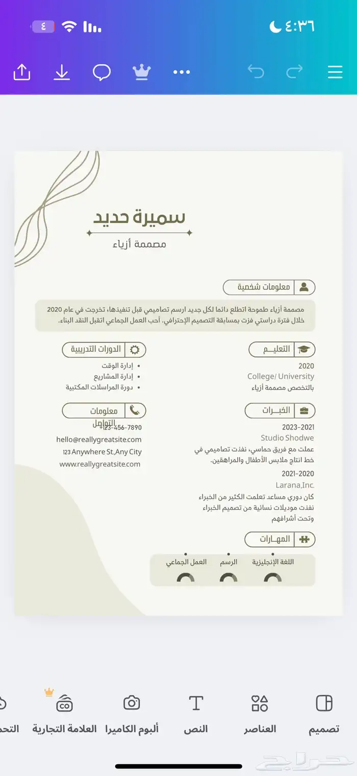 تصميم سيره ذاتيه بسعر رمزي 15 1