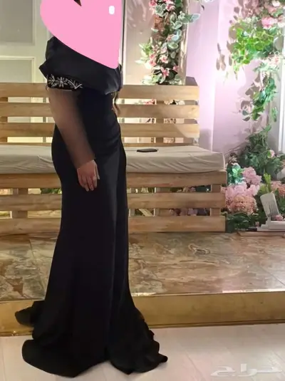 بوتيك بيرلا فستان مناسبات سهرة أسود طويل فخم 0