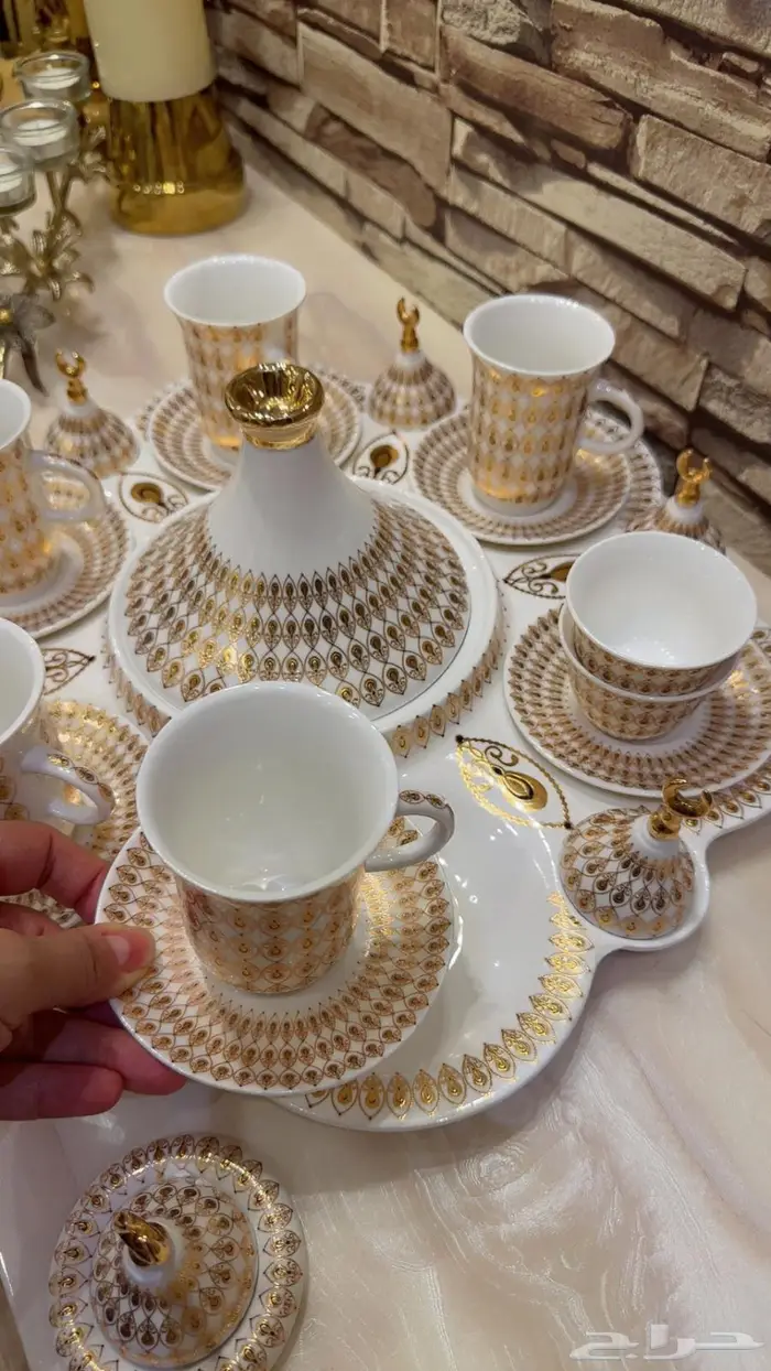 طقم ضيافه(بورسلان)طراز مغربي 200 ريال فقط 1