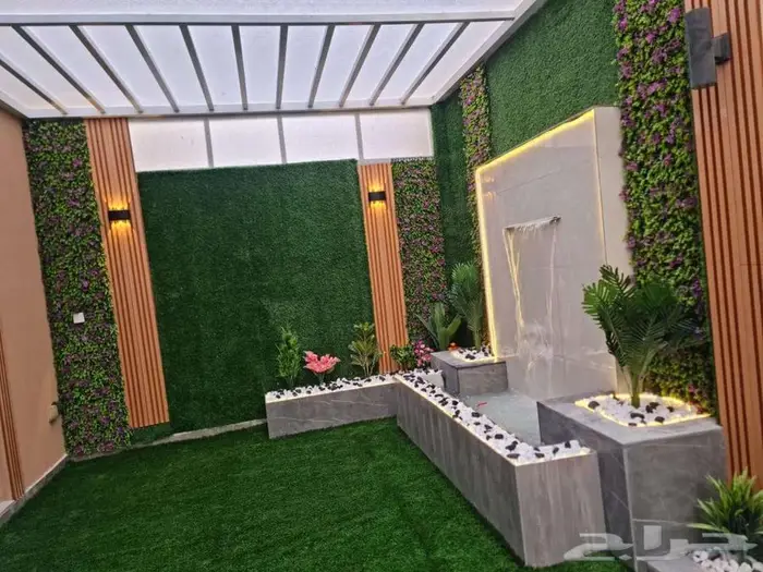 شلالات ونوافير مودرن وعشب جداري 2
