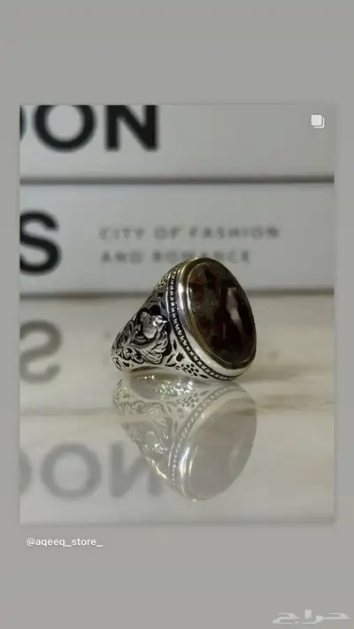 خاتم فضة 990 صياغة الخيل من عارف 0