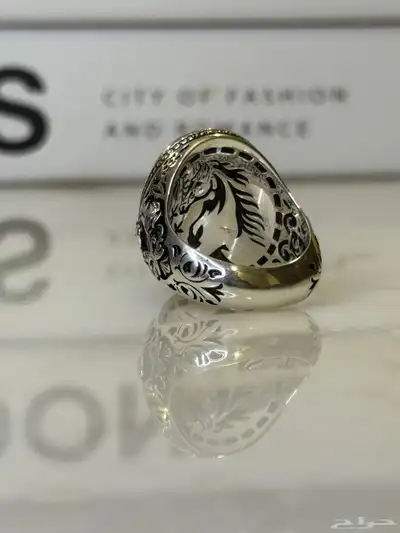 خاتم فضة 990 صياغة الخيل من عارف 1