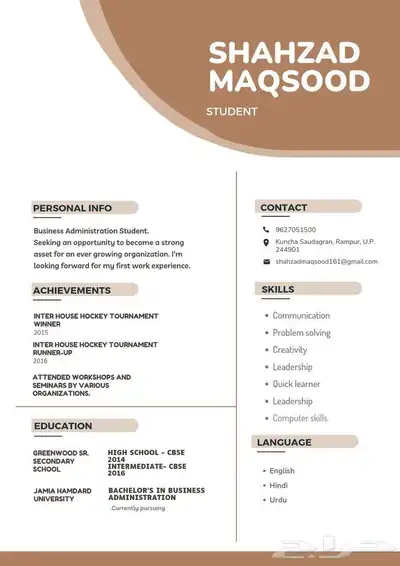 تصميم سيره ذاتيه CV 3