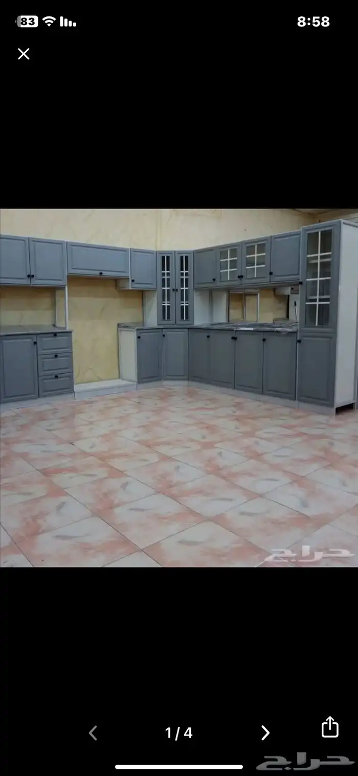 دولاب مطبخ صاج 6 مترمع رخام صناعي درجة تاني شامل تركيب توصيل 4