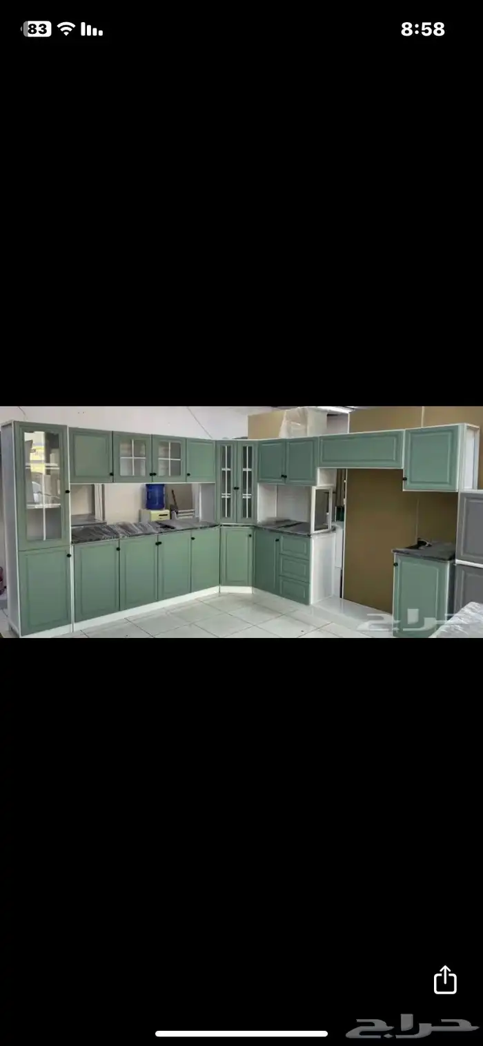 دولاب مطبخ صاج 6 مترمع رخام صناعي درجة تاني شامل تركيب توصيل 3
