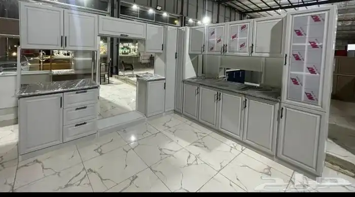 دولاب مطبخ صاج 6 مترمع رخام صناعي درجة تاني شامل تركيب توصيل 9