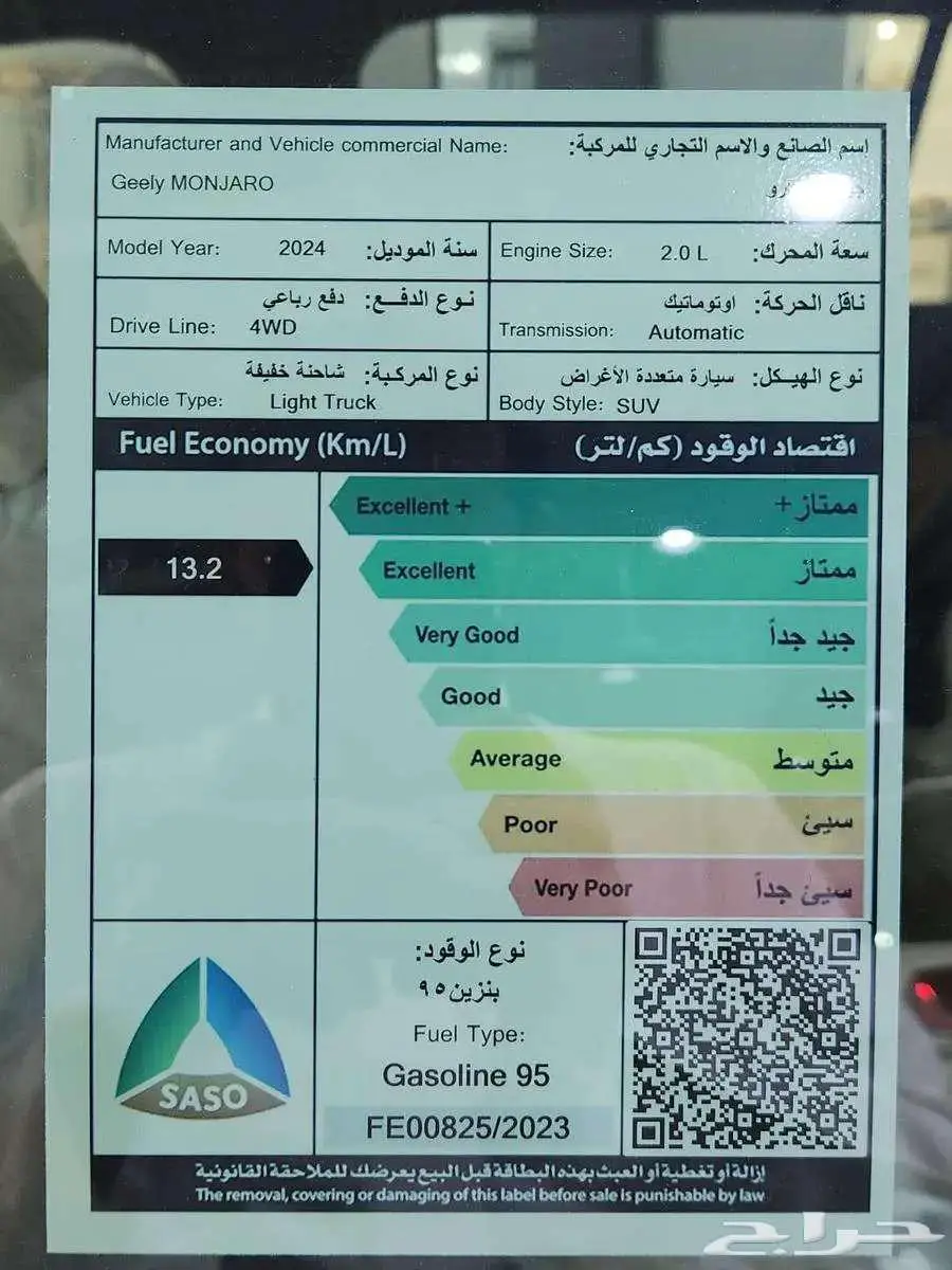 جيلي مونجارو 2024 جميع الفئات 2024 قسطها 30