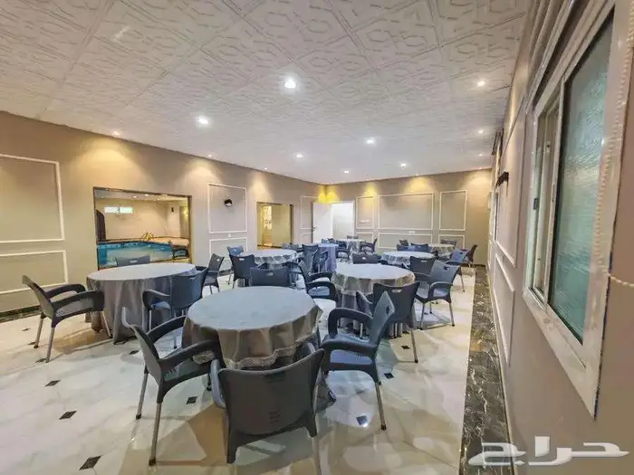 استراحة قسمين بمسبح كبير بسخان وفلتر خلف مخطط الوسام 28