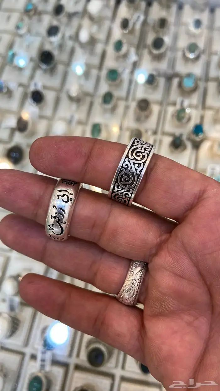 تفصيل خواتم فضه متوفر فصوص عقيق المدينة المنورة 1