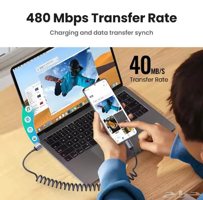 أسلاك شحن مجدولة للسيارة تايب C (جديد) أصلية 3