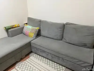 كنب انتريه نظيف جدا بسرير للبيع 0