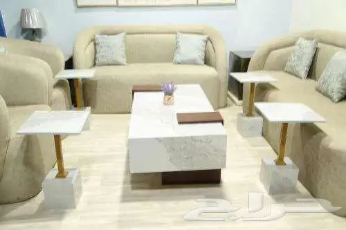 طقم طاولات مودرن بسطح بديل رخام 0