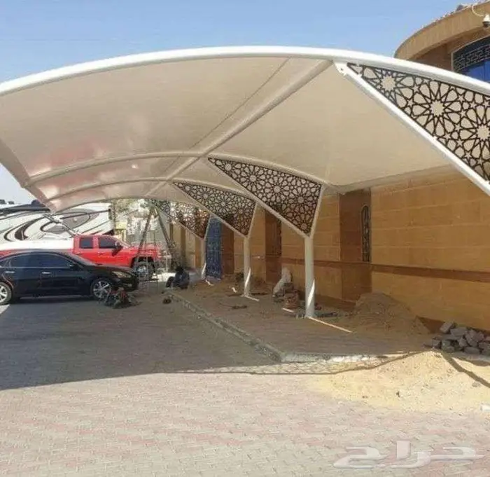 مظلات مقوسة-تركيب مظلات فرنسي مكة 4