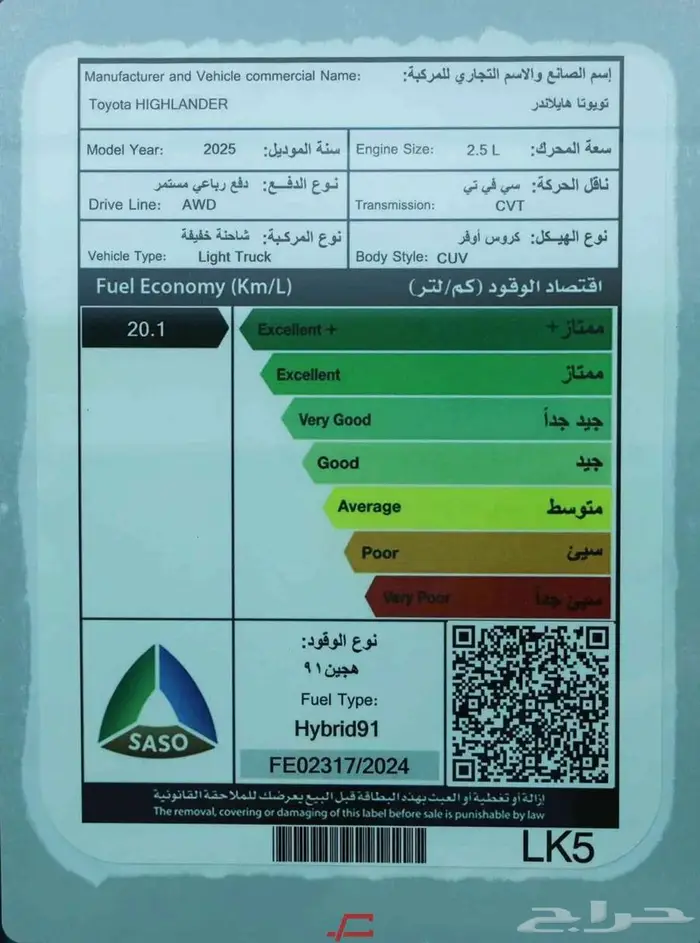تتوفر فئات تويوتا هايلاندر اصفار لمبيعات البنك بأقل ربح 0.35 1