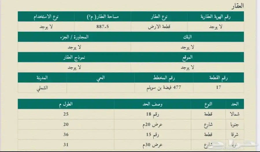 ارض شارعين سكني تجاري بالشملي التابع لحائل 0