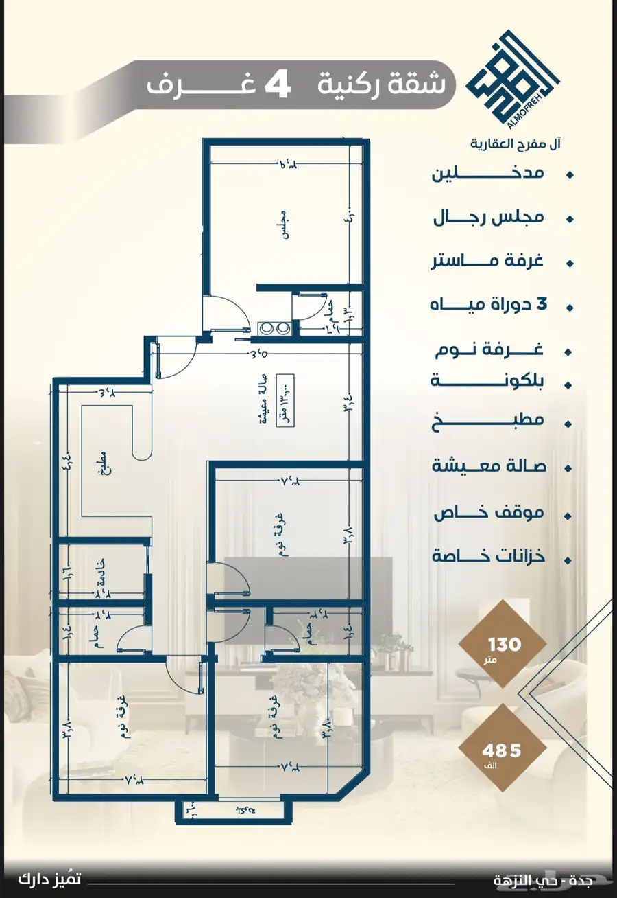 شقق للبيع والأستثمار  خلف العرب مول 6د للمطار index