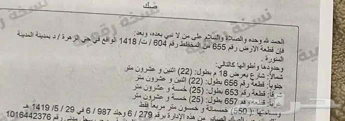 ارض للبيع في مخطط الزهراء د في المدينه المنوره 6