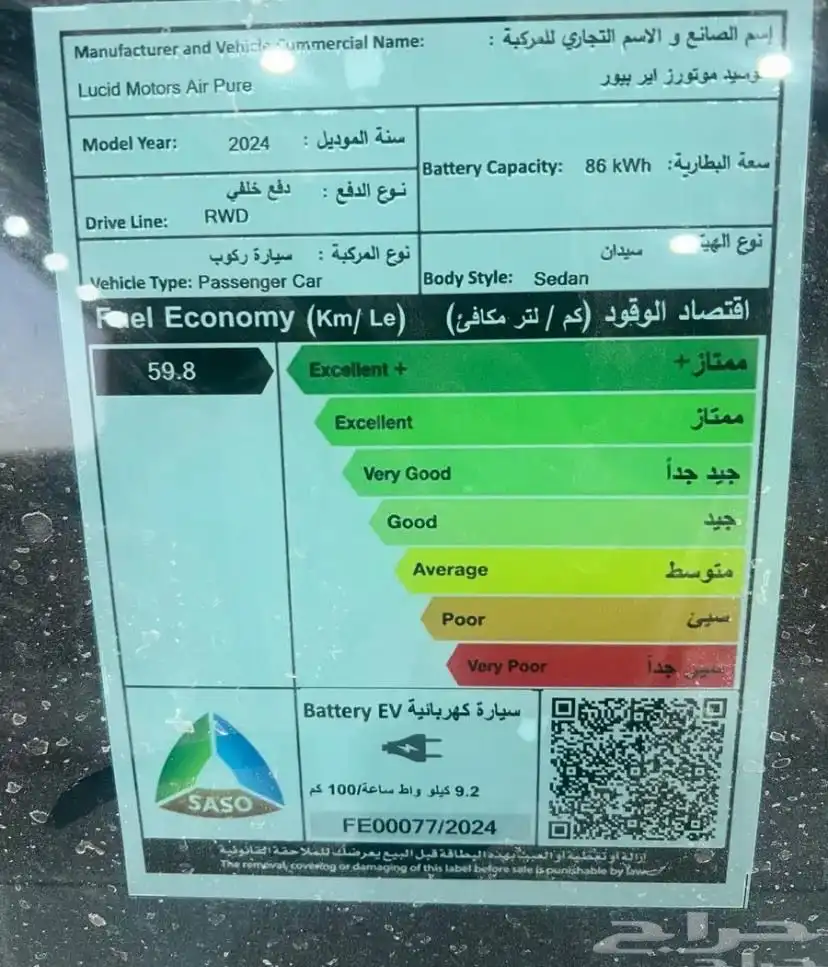 لوسيد 2024 للبيع أصفار index