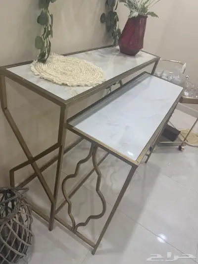 طاولتين مع عربة جانبيه متحركة 3