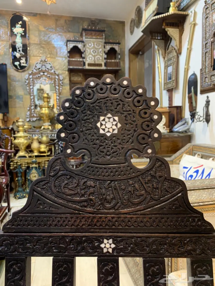 طقم دمشقي مطعم بالصدف وطقم طاولات مغربي نحاس انتيك يدوي 3