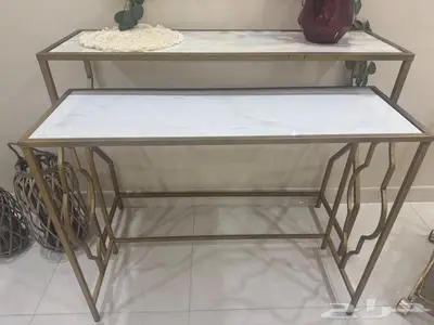 طاولتين مع عربة جانبيه متحركة 1