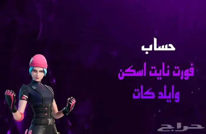 حساب فورت نايت فيه سكن وايلد كات 100 0